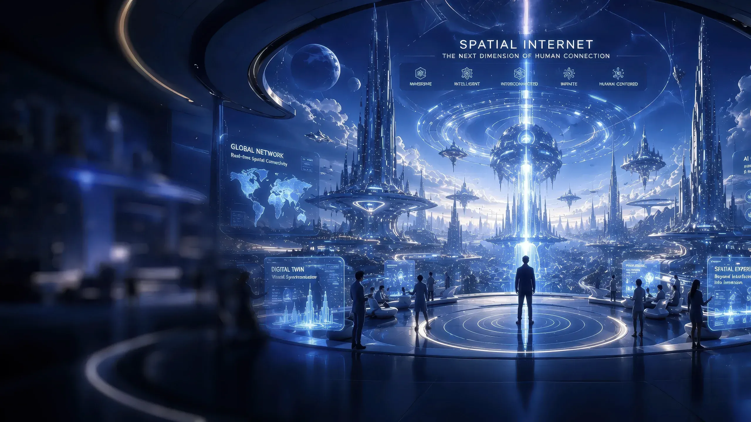 immersive web3d digital experience with VR and AI technology for interactive display